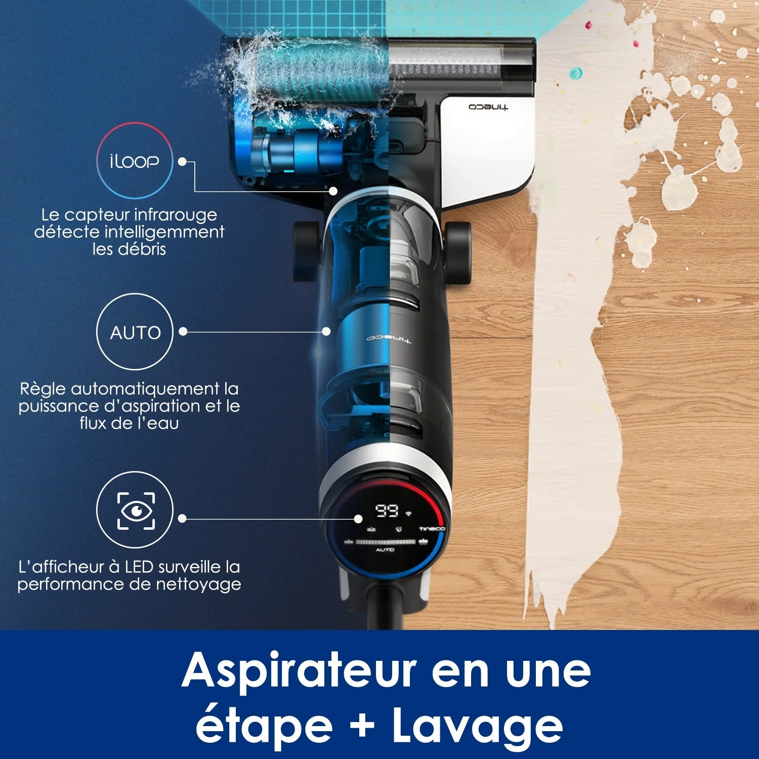 Tineco Floor One S3 Breeze Aspirateur Laveur Eau et Poussière